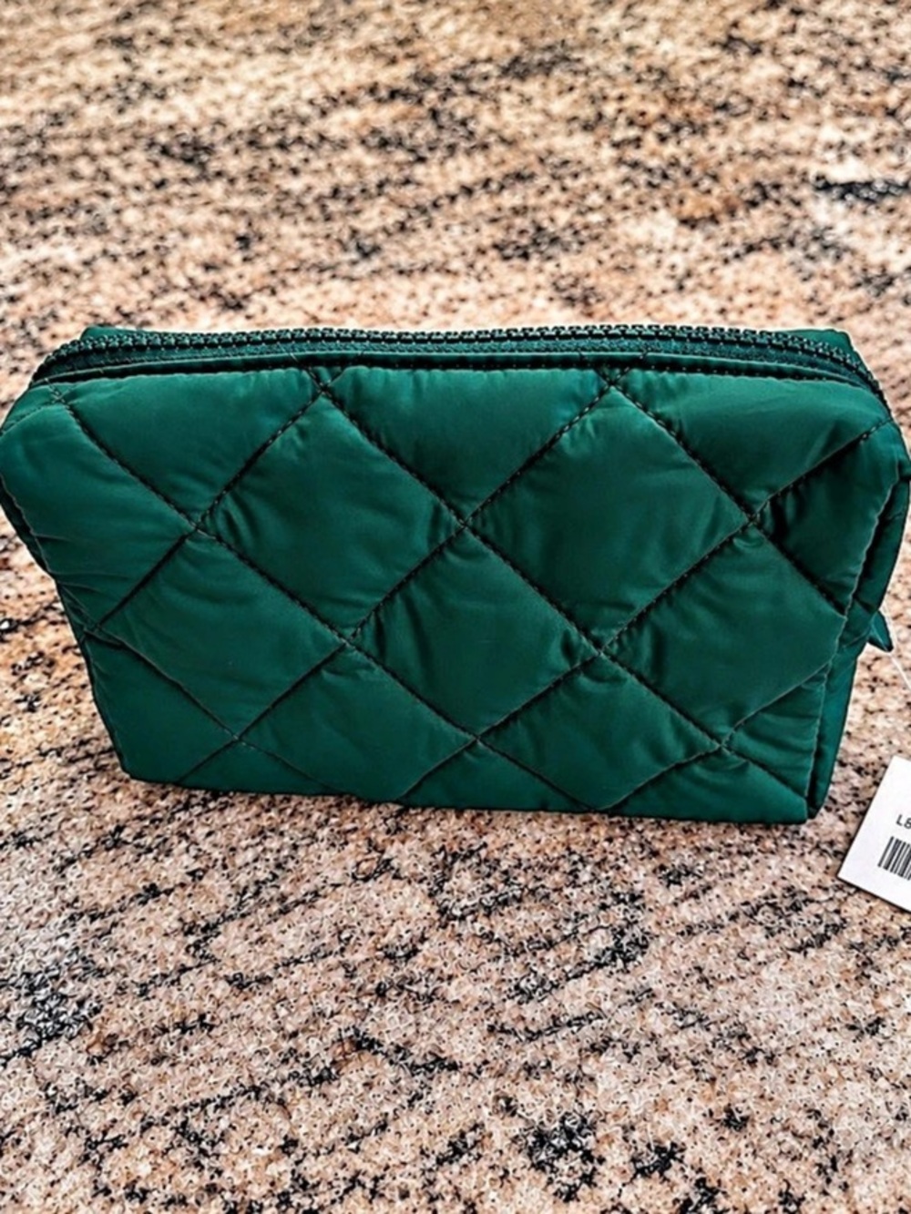 Quilted Green Cosmetic Bag NWT